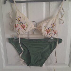 Point Conception Bikini with Floral Beading